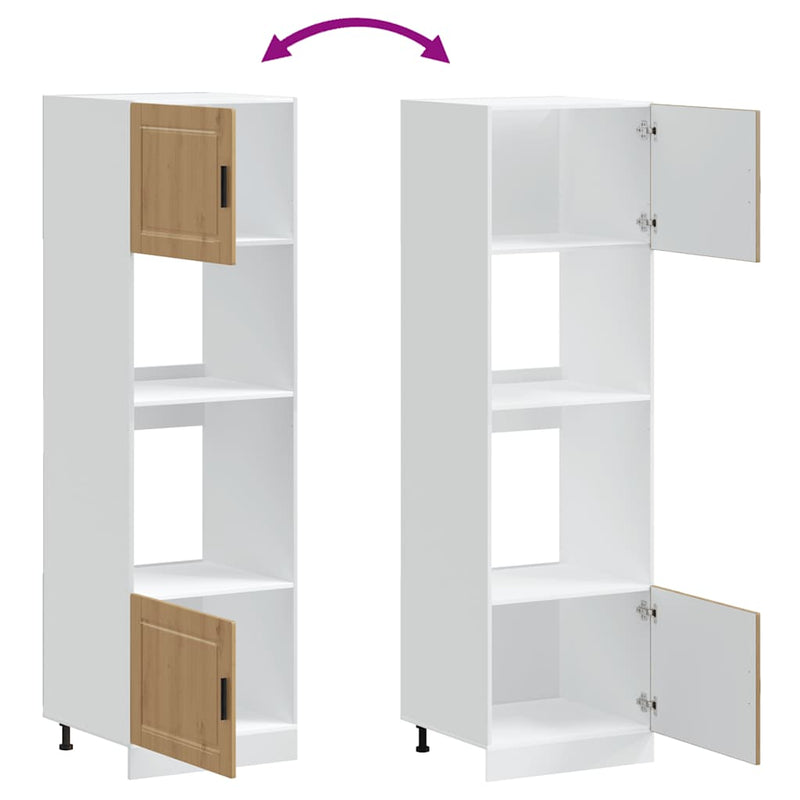 vidaXL Lucca 2 db kézműves tölgy színű szerelt fa sütőszekrények