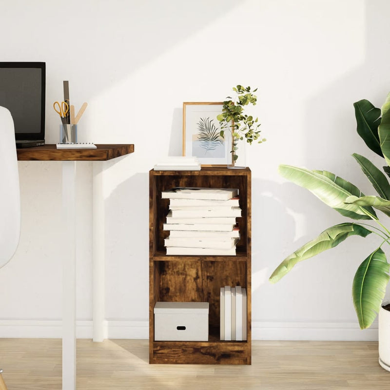 vidaXL füstös tölgy színű szerelt fa könyvszekrény 40 x 24 x 76 cm