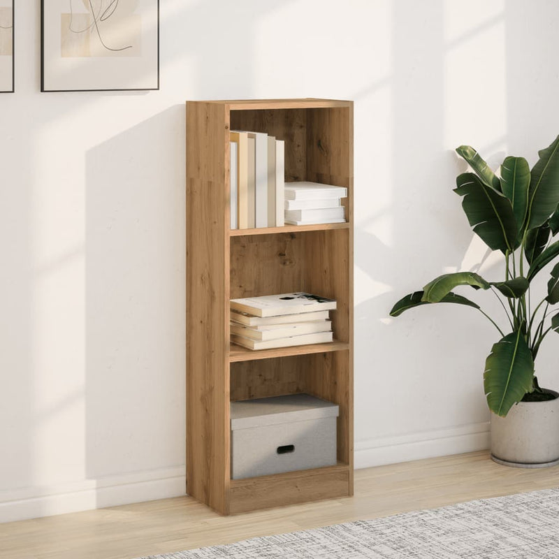 vidaXL kézműves tölgy szerelt fa könyvespolc 40 x 24 x 109 cm