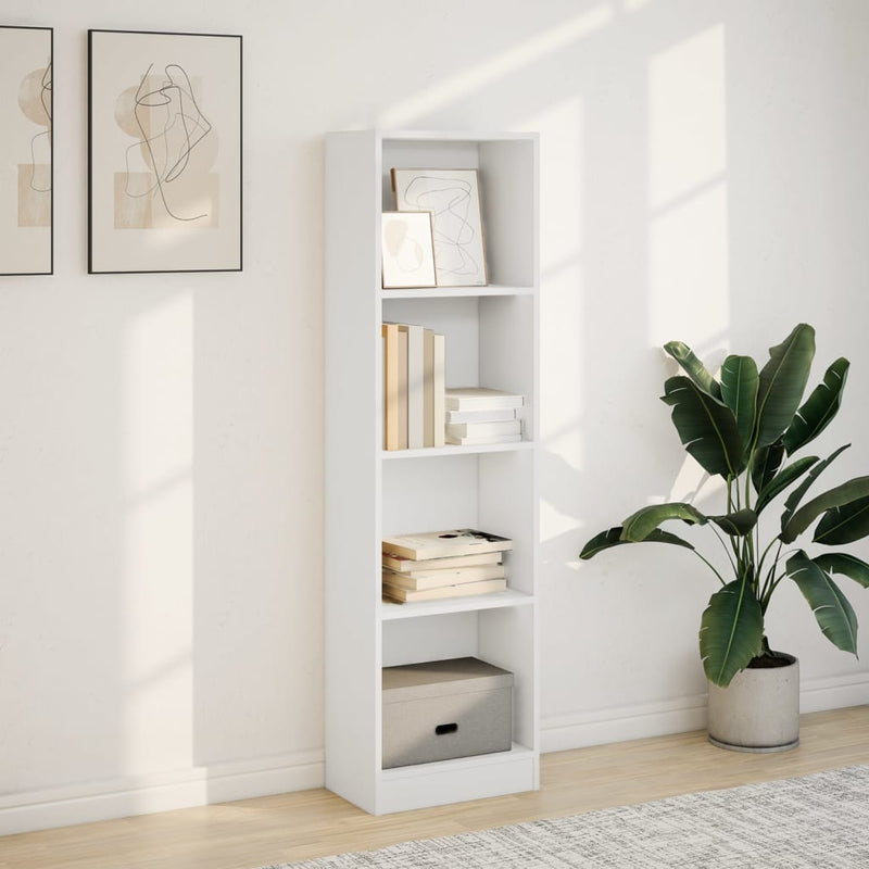 vidaXL fehér szerelt fa könyvespolc 40 x 24 x 143 cm