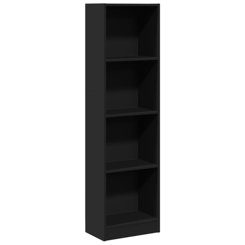 vidaXL fekete szerelt fa könyvszekrény 40 x 24 x 143 cm