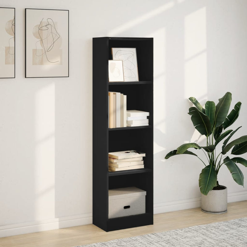 vidaXL fekete szerelt fa könyvszekrény 40 x 24 x 143 cm