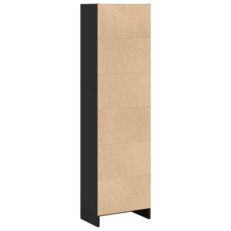 vidaXL fekete szerelt fa könyvszekrény 40 x 24 x 143 cm