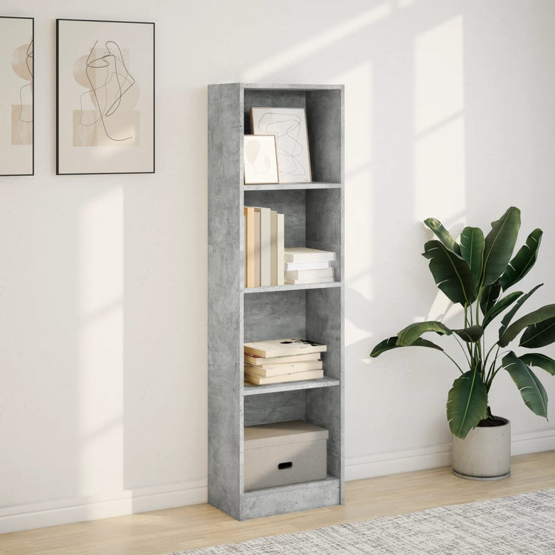 vidaXL betonszürke szerelt fa könyvespolc 40 x 24 x 143 cm