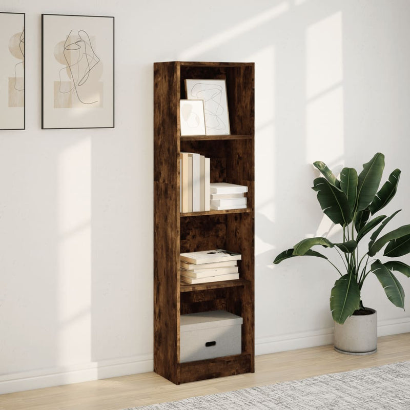 vidaXL füstös tölgy színű szerelt fa könyvszekrény 40 x 24 x 143 cm