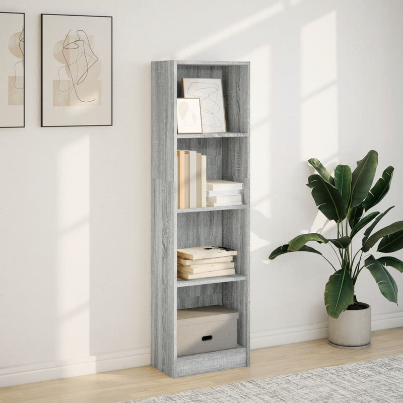 vidaXL szürke sonoma színű szerelt fa könyvespolc 40 x 24 x 143 cm