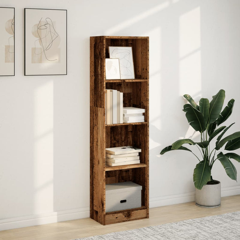 vidaXL antik fa színű szerelt fa könyvespolc 40 x 24 x 143 cm