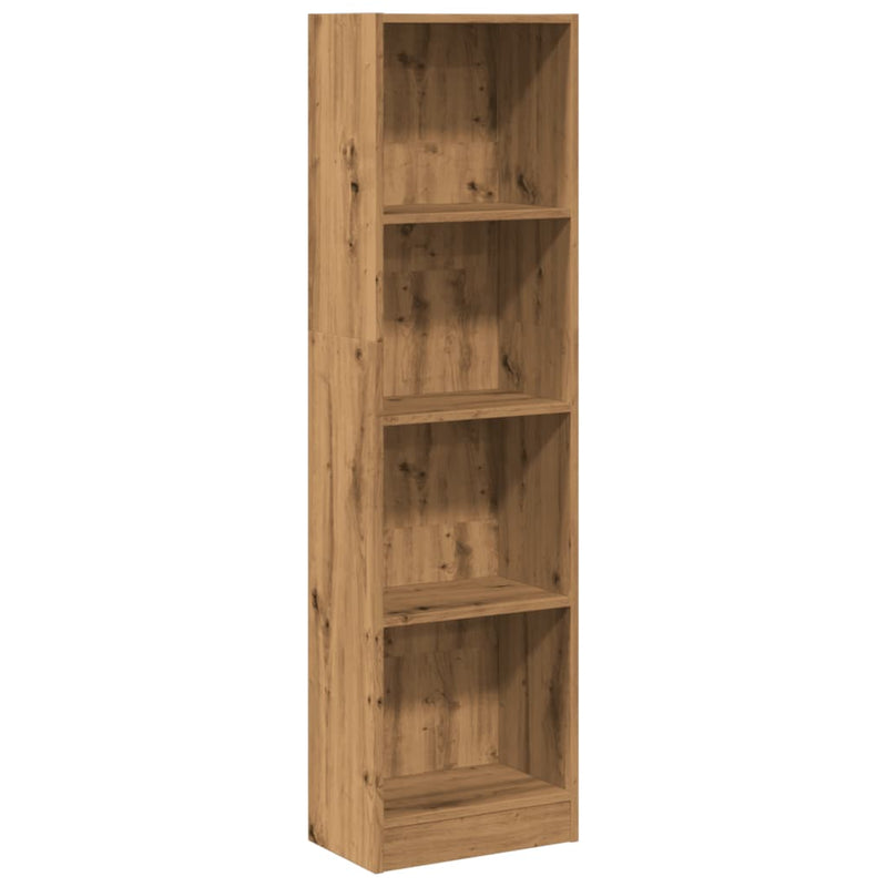 vidaXL kézműves tölgy szerelt fa könyvespolc 40 x 24 x 143 cm