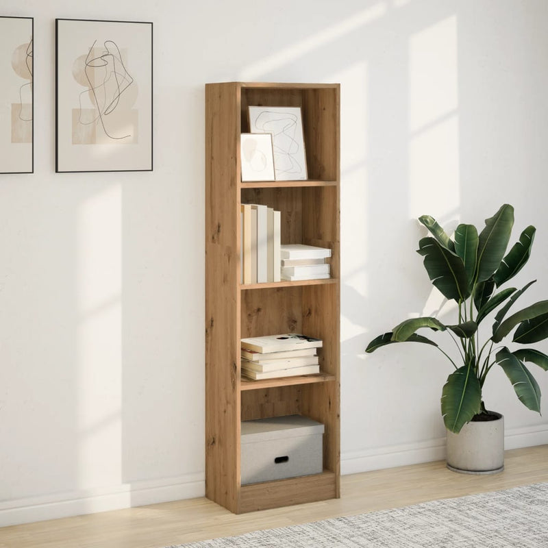 vidaXL kézműves tölgy szerelt fa könyvespolc 40 x 24 x 143 cm