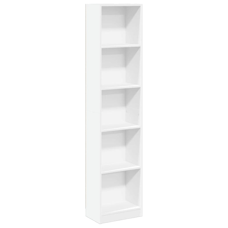 vidaXL fehér szerelt fa könyvespolc 40 x 24 x 176 cm