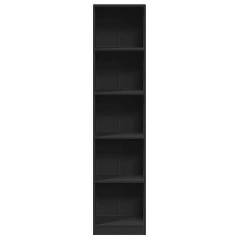 vidaXL fekete szerelt fa könyvszekrény 40 x 24 x 176 cm