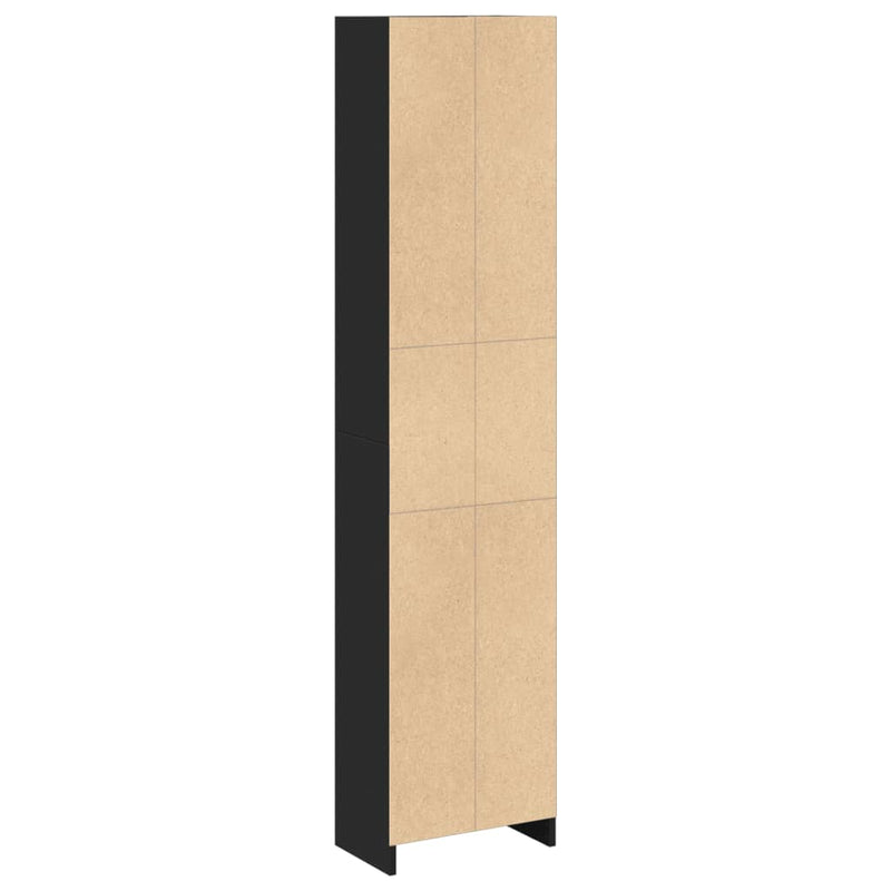 vidaXL fekete szerelt fa könyvszekrény 40 x 24 x 176 cm