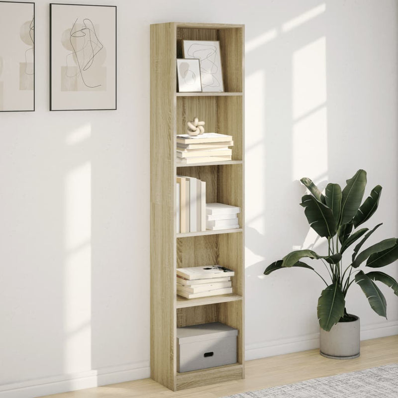 vidaXL sonoma tölgy színű szerelt fa könyvespolc 40 x 24 x 176 cm