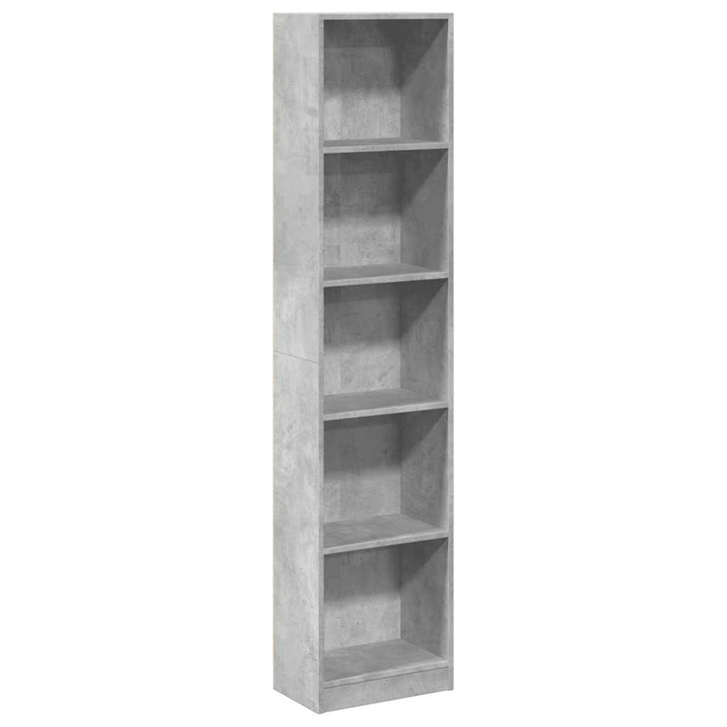 vidaXL betonszürke szerelt fa könyvespolc 40 x 24 x 176 cm