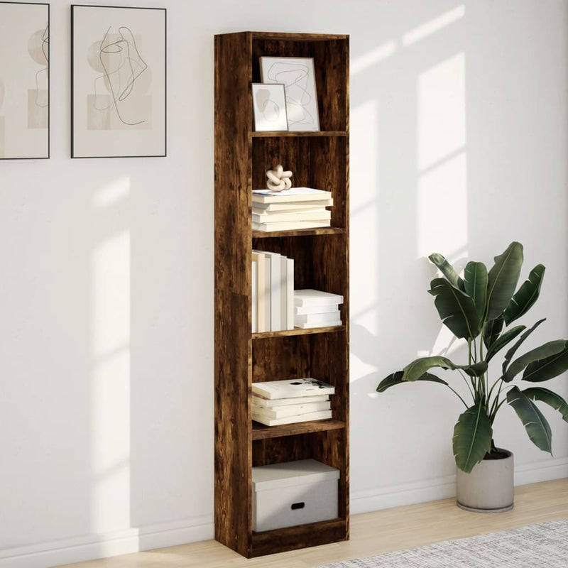 vidaXL füstös tölgy színű szerelt fa könyvszekrény 40 x 24 x 176 cm