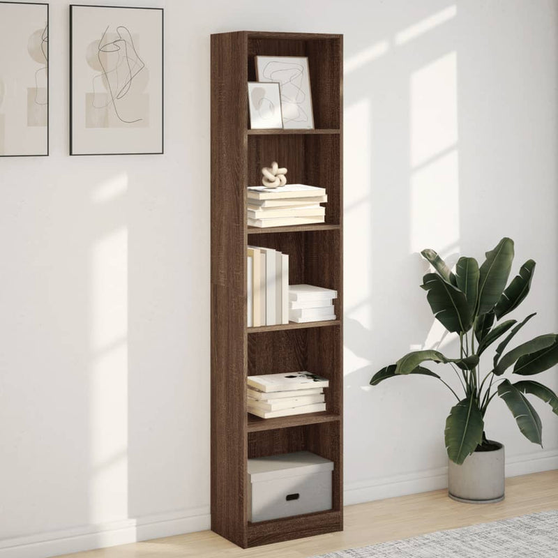 vidaXL barna tölgy színű szerelt fa könyvszekrény 40 x 24 x 176 cm