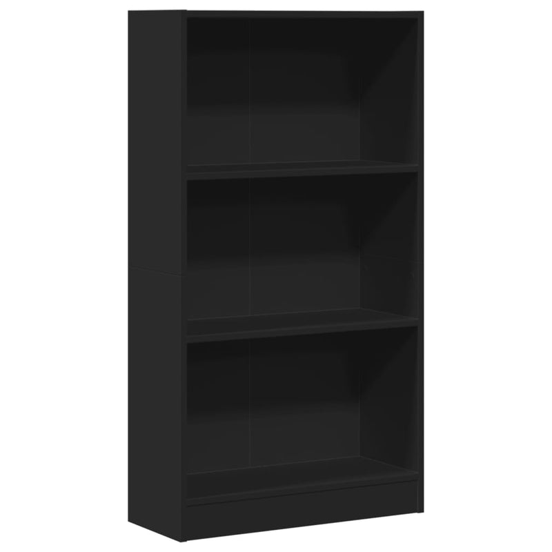 vidaXL fekete szerelt fa könyvszekrény 60 x 24 x 109 cm