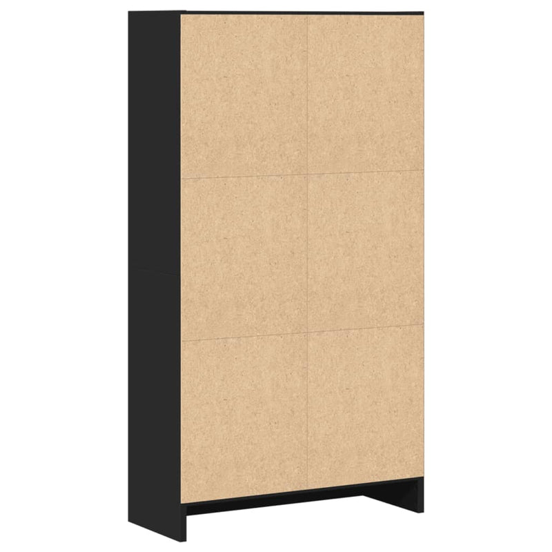 vidaXL fekete szerelt fa könyvszekrény 60 x 24 x 109 cm