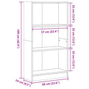 vidaXL fekete szerelt fa könyvszekrény 60 x 24 x 109 cm