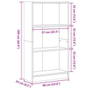 vidaXL sonoma tölgy színű szerelt fa könyvespolc 60 x 24 x 109 cm