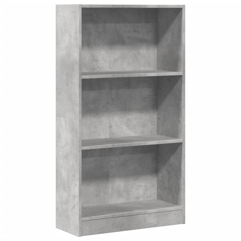 vidaXL betonszürke szerelt fa könyvespolc 60 x 24 x 109 cm