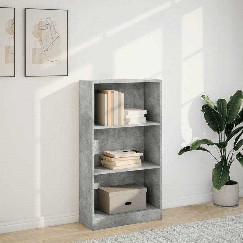 vidaXL betonszürke szerelt fa könyvespolc 60 x 24 x 109 cm