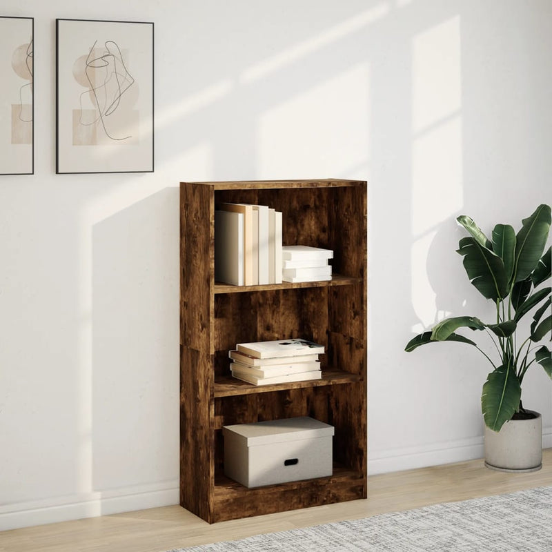 vidaXL füstös tölgy színű szerelt fa könyvszekrény 60 x 24 x 109 cm