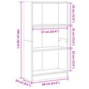vidaXL füstös tölgy színű szerelt fa könyvszekrény 60 x 24 x 109 cm