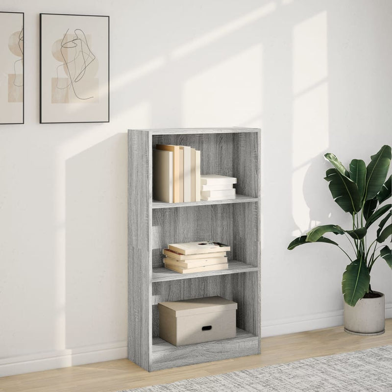 vidaXL szürke sonoma színű szerelt fa könyvespolc 60 x 24 x 109 cm