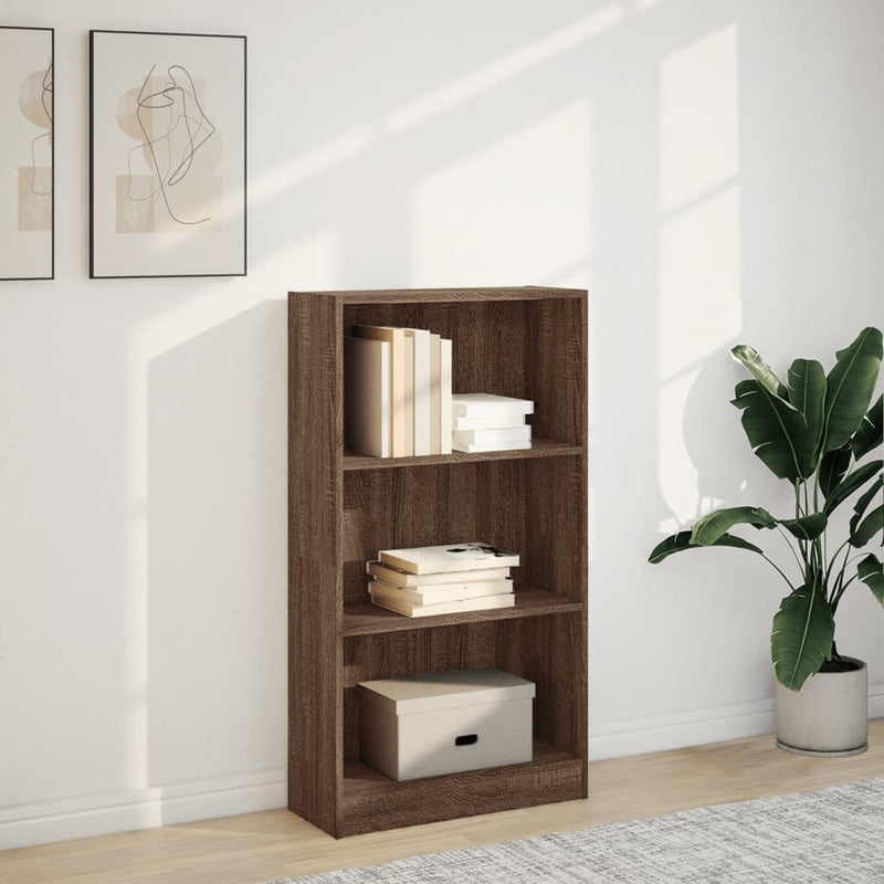 vidaXL barna tölgy színű szerelt fa könyvszekrény 60 x 24 x 109 cm