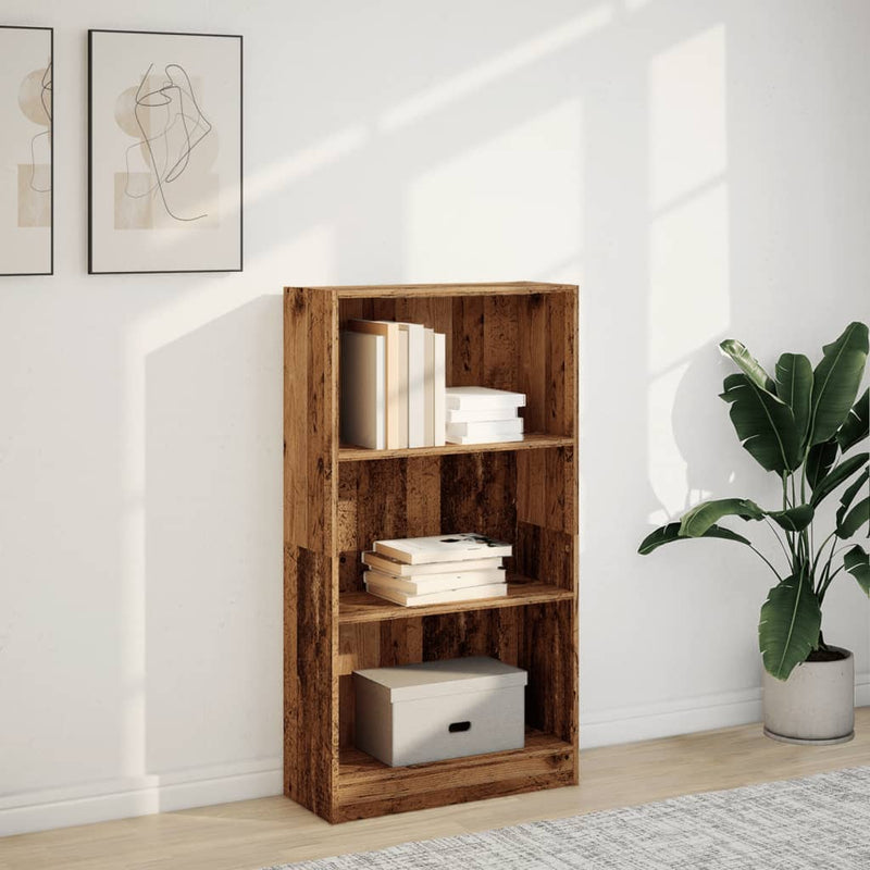 vidaXL antik fa színű szerelt fa könyvespolc 60 x 24 x 109 cm