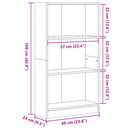 vidaXL antik fa színű szerelt fa könyvespolc 60 x 24 x 109 cm