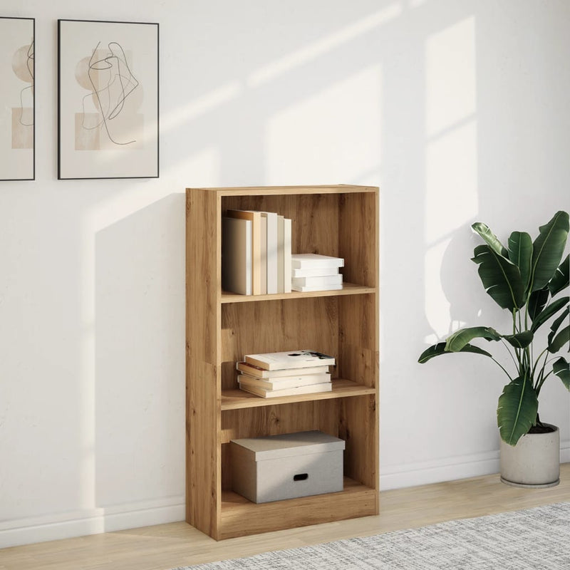 vidaXL kézműves tölgy szerelt fa könyvespolc 60 x 24 x 109 cm