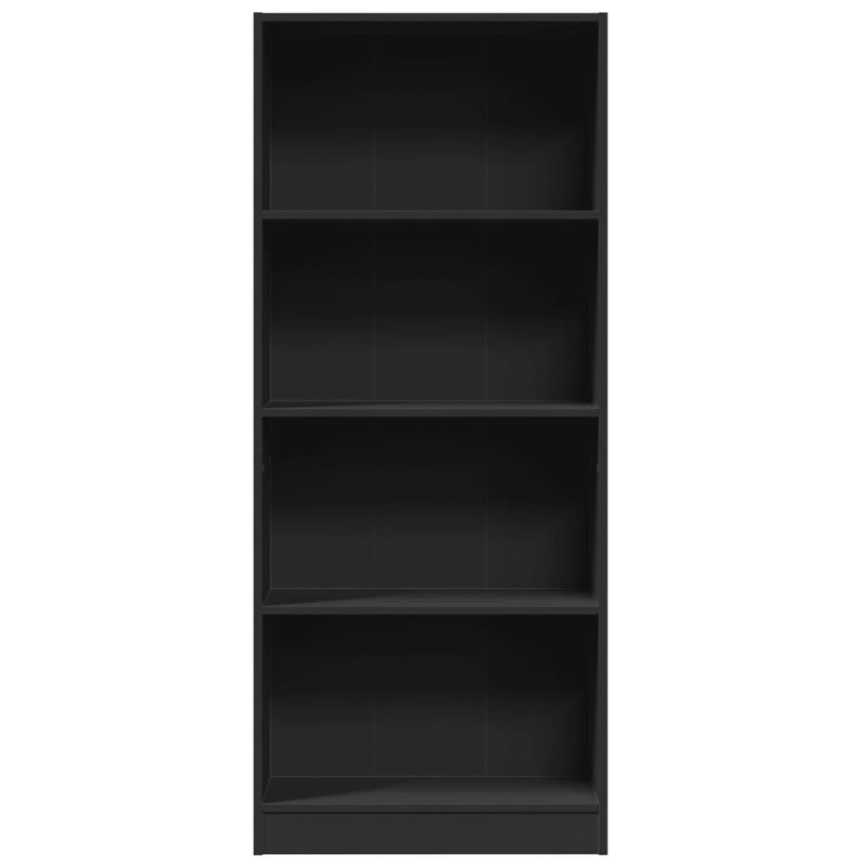 vidaXL fekete szerelt fa könyvszekrény 60 x 24 x 143 cm