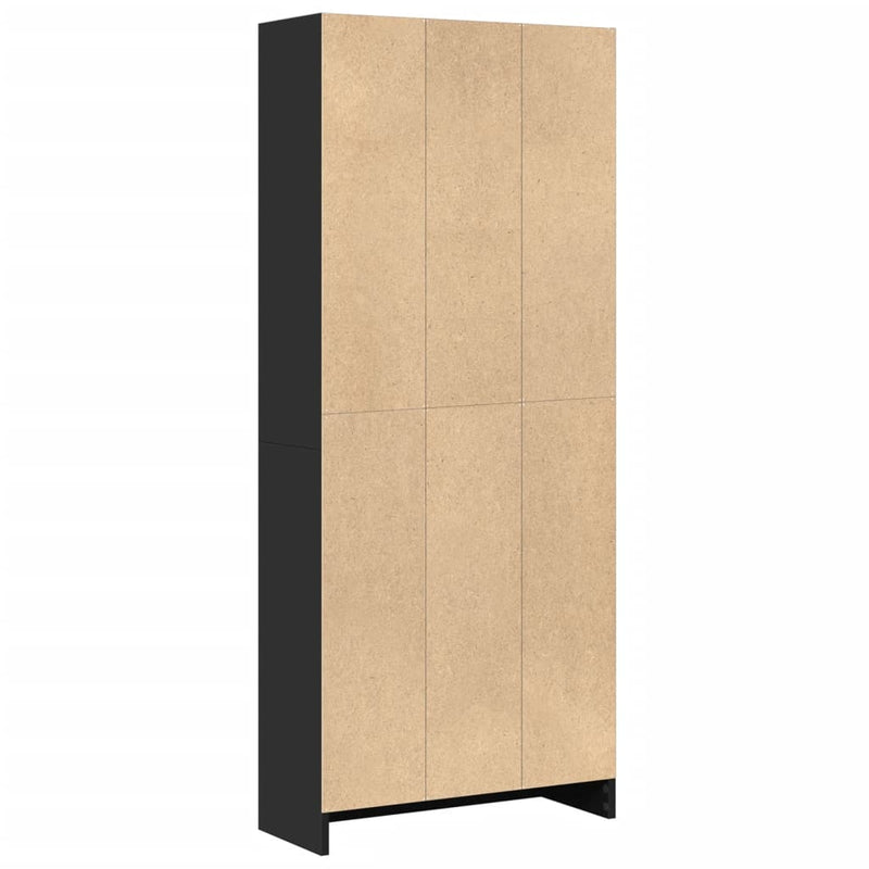 vidaXL fekete szerelt fa könyvszekrény 60 x 24 x 143 cm