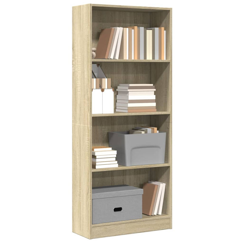 vidaXL sonoma tölgy színű szerelt fa könyvszekrény 60 x 24 x 143 cm