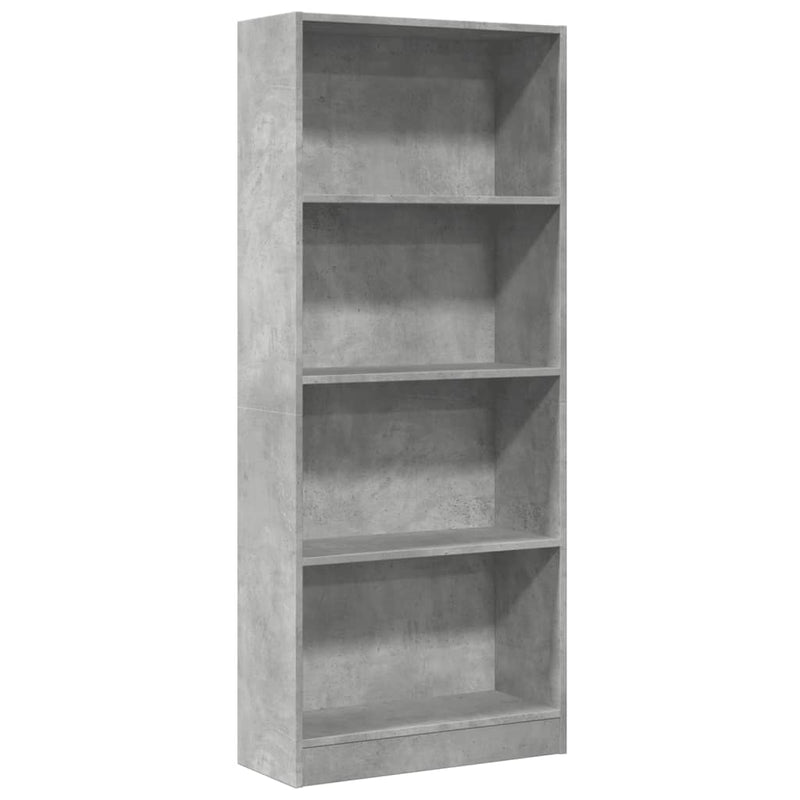 vidaXL betonszürke szerelt fa könyvespolc 60 x 24 x 143 cm
