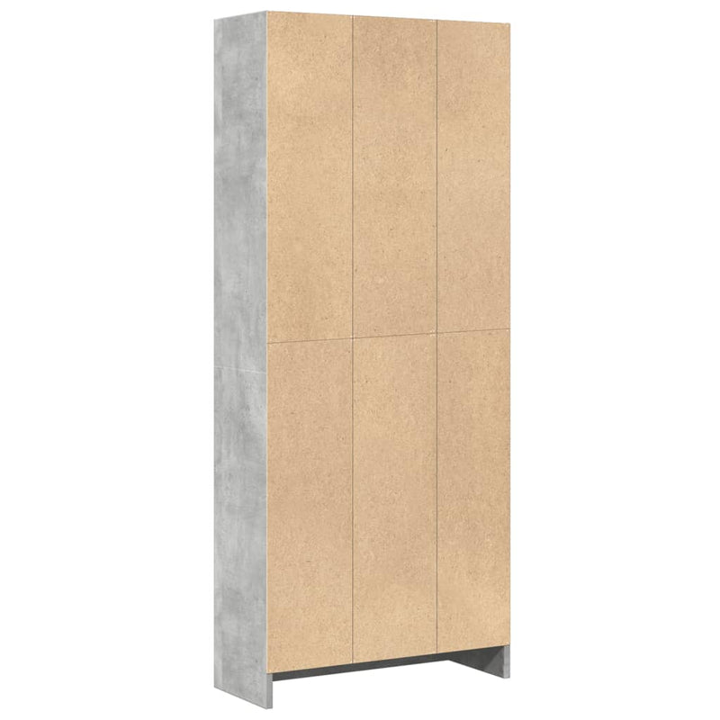 vidaXL betonszürke szerelt fa könyvespolc 60 x 24 x 143 cm
