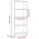 vidaXL betonszürke szerelt fa könyvespolc 60 x 24 x 143 cm