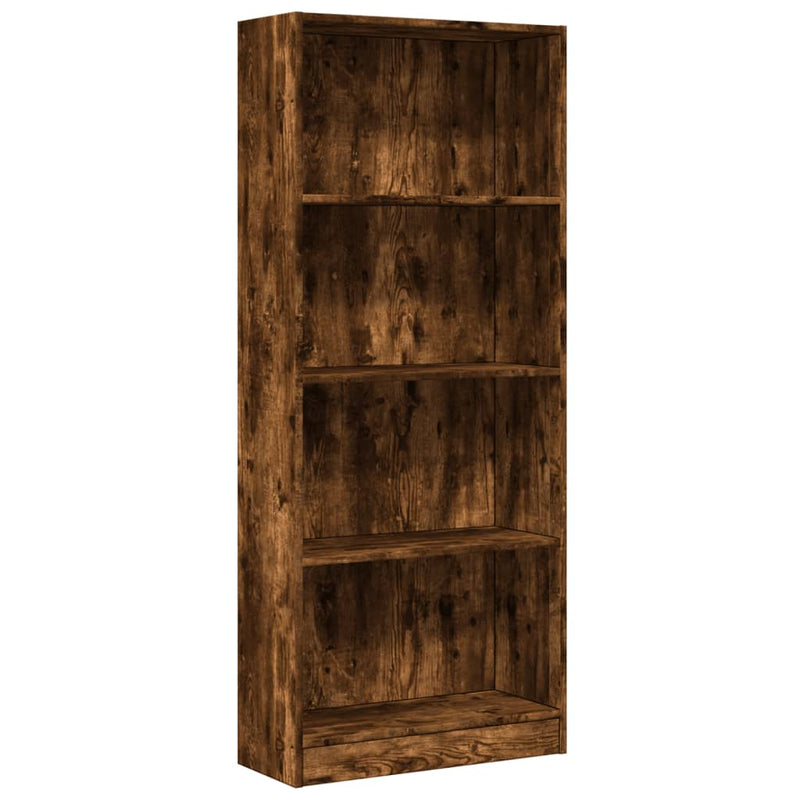 vidaXL füstös tölgy színű szerelt fa könyvszekrény 60 x 24 x 143 cm