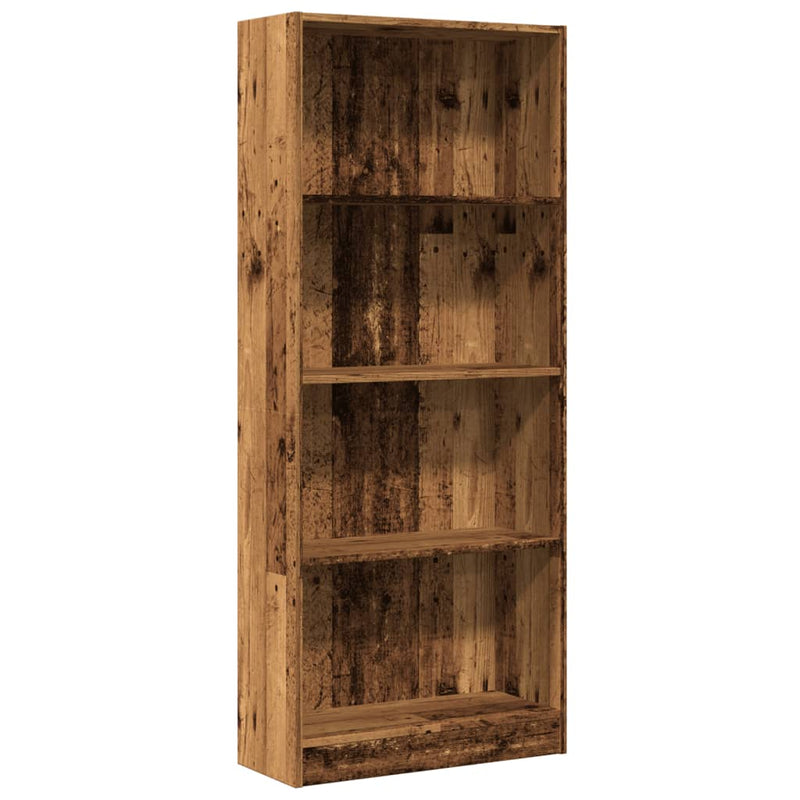 vidaXL antik fa színű szerelt fa könyvespolc 60 x 24 x 143 cm