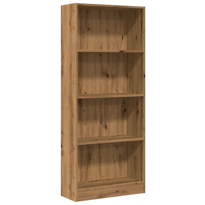 vidaXL kézműves tölgy szerelt fa könyvespolc 60 x 24 x 143 cm