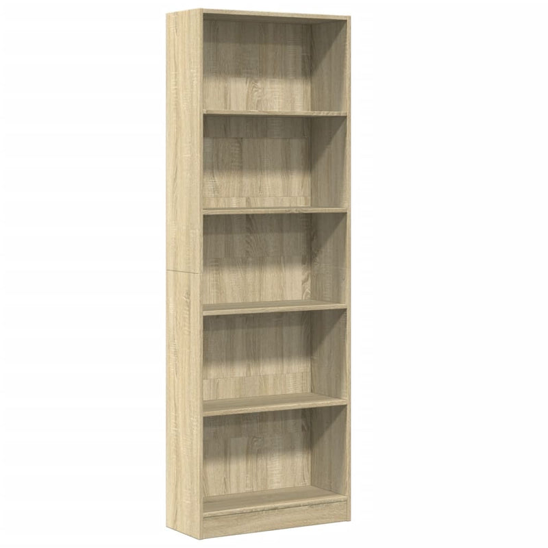 vidaXL sonoma tölgy színű szerelt fa könyvespolc 60 x 24 x 176 cm