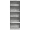 vidaXL betonszürke szerelt fa könyvespolc 60 x 24 x 176 cm