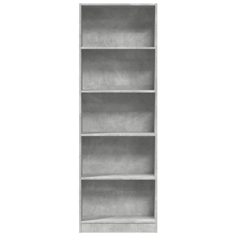 vidaXL betonszürke szerelt fa könyvespolc 60 x 24 x 176 cm