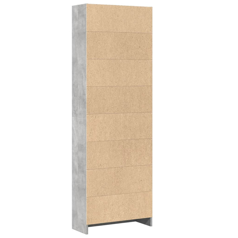 vidaXL betonszürke szerelt fa könyvespolc 60 x 24 x 176 cm