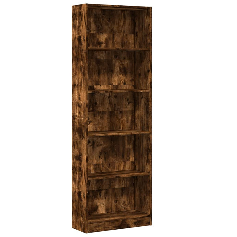 vidaXL füstös tölgy színű szerelt fa könyvszekrény 60 x 24 x 176 cm