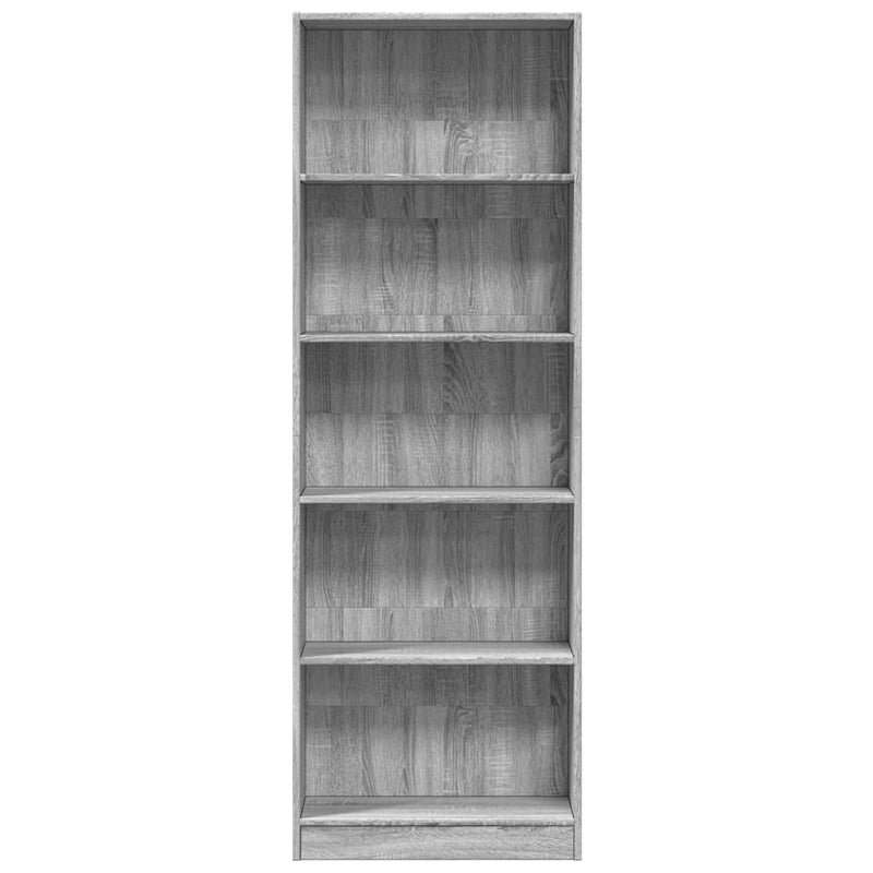 vidaXL szürke sonoma színű szerelt fa könyvespolc 60 x 24 x 176 cm
