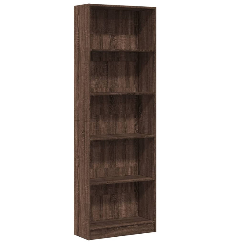 vidaXL barna tölgy színű szerelt fa könyvszekrény 60 x 24 x 176 cm