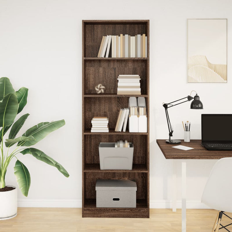 vidaXL barna tölgy színű szerelt fa könyvszekrény 60 x 24 x 176 cm